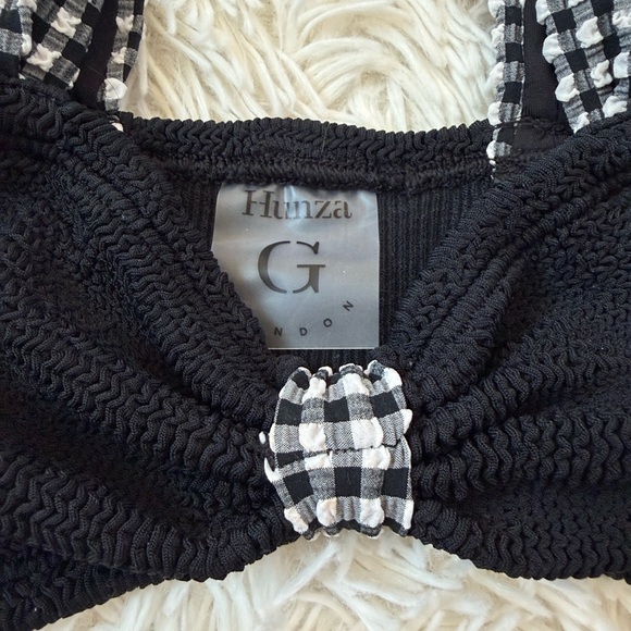 NWT Hunza G Loretta bikini in black/gingham one size - Picture 9 of 11